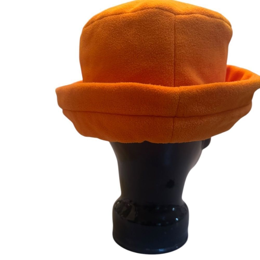 VINTAGE ORANGE ORANGE FABRIC LINED POLY FLOPPY VERSITILE BUCKET HAT - Picture 2 of 10